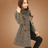 New Women's Wool Blends Coat Winter 2023 Autumn Fashion Elegant Mother Turtleneck Plaid Slim Long Tweed Woolen Outerwear Female