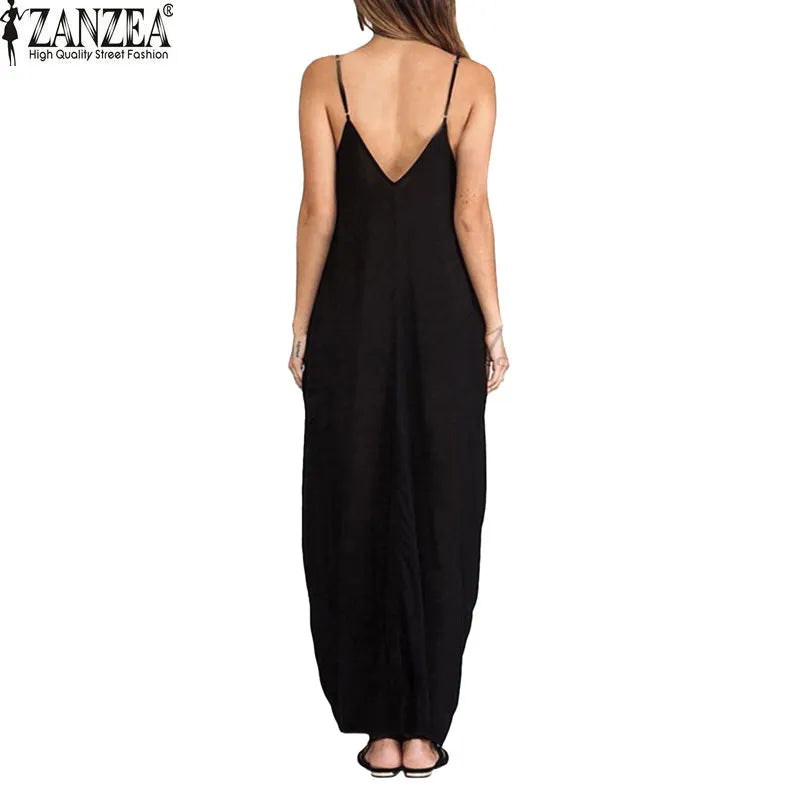 3 Colors Sundress Beach Vestidos 2023 Summer Women Dress Strapless Sexy V-neck Sleeveless Baggy Long Maxi Dresses