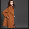 2018 womens winter double-breasted wool coats black red dark blue lapel loose style fashion wild with  new hot sale