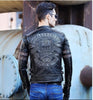 Free shipping.Brand skull cowhide coat.Y2K black slim genuine leather jacket,Rider leather cloth.Chaqueta de cuero esqueleto