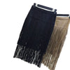 Fashion Vintage Skirts 2023 New Heavy Hierarchical High Waist Straight Leather Skirt Fringed Suede Tassel Saias Skirts Womens