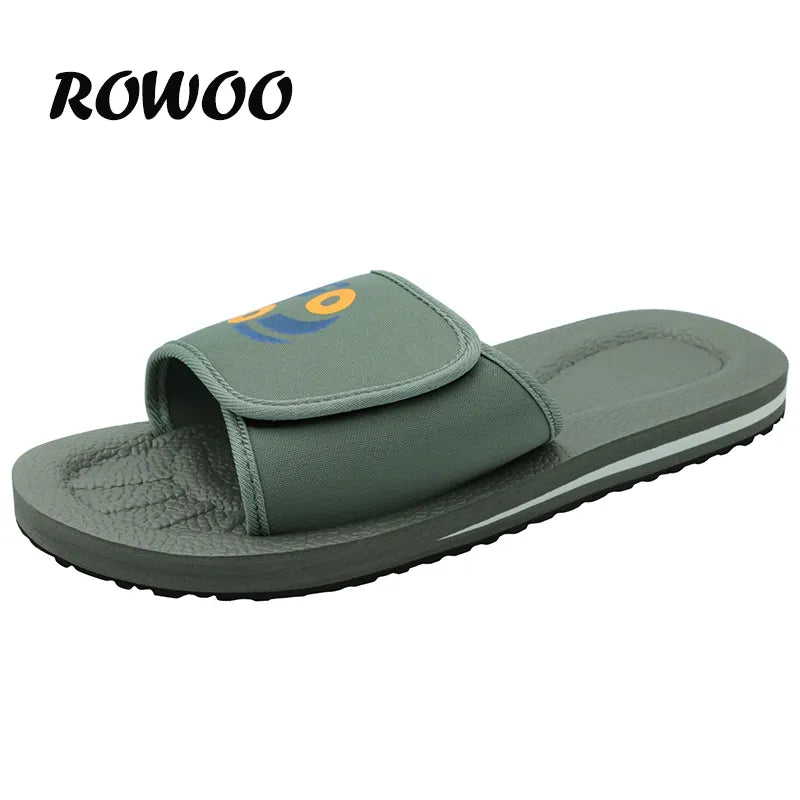 Comfortable Bathroom Slippers for Men Summer Massage Home Rubber Sole non-slip Gray Slide Beach Shoes Sandals Wholesale Dropship