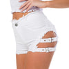 Summer Sexy Denim Shorts Women Hollow Out Bandage Punk Rock High Waist Shorts