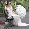 New Lace Umbrella Cotton Embroidery White/Ivory Battenburg Lace Parasol Umbrella Wedding Umbrella Decorations Free Shipping