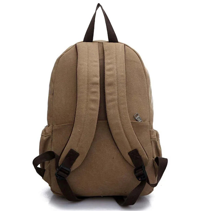 Canvas Laptop Backpack Men Teenage Boys Backpacks Large School Bag Vintage Students Travel Rucksack Shoulder Bags Black XA1054C