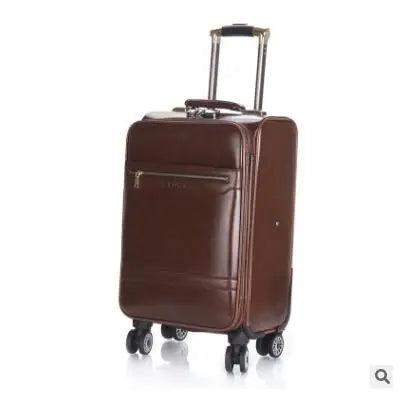 18 Inch 20 Inch Men Spinner suitcase Luggage 24 trolley Suitcase PU Travel Rolling baggage bag On Wheels Travel Wheeled Suitcase