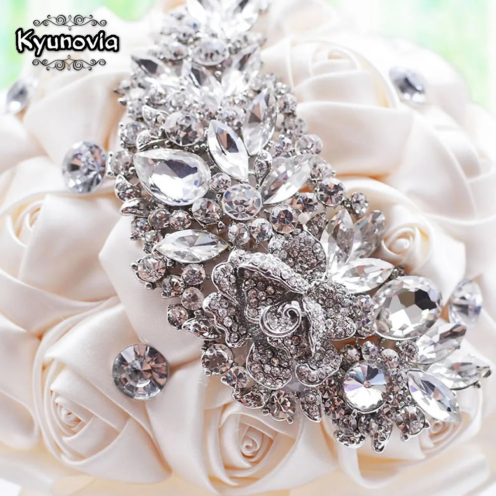 Kyunovia crystal Wedding Bouquet Red Brooch bouquet wedding accessories Bridesmaid artifical Wedding flowers Bridal Bouquets FE8