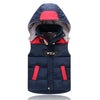 Winter Child Waistcoat Horn Buckle Heavyweight Warm Hooded Fleece Padded Baby Girls Boys Vest Children Outerwear 2-12 Years