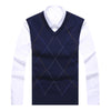 2023 New Fashion Brand Sweater For Mens Pullover Vest Slim Fit Jumpers Knitwear Plaid Autumn Korean Style Casual Men Clothes