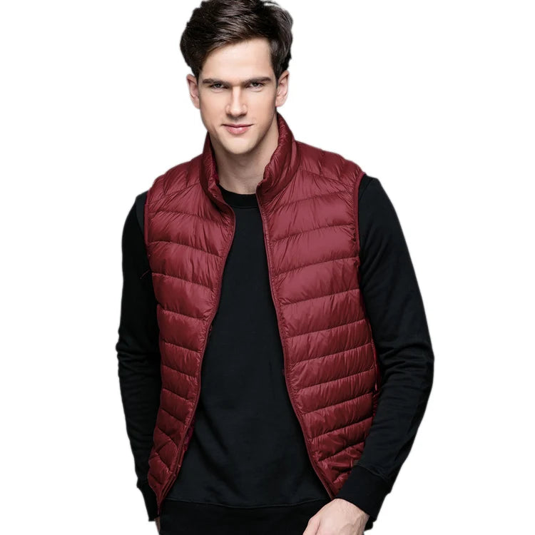 Spring Man Duck Down Vest Ultra Light Jackets Men Fashion Sleeveless Outerwear Coat Autumn Winter Coat 90% White Duck Down