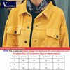 Vangull Yellow Corduroy Jacket Women Spring Bomber JacketLong Sleeve Fashion Pocket Cotton Basic Coat Stylish Loose Outerwear