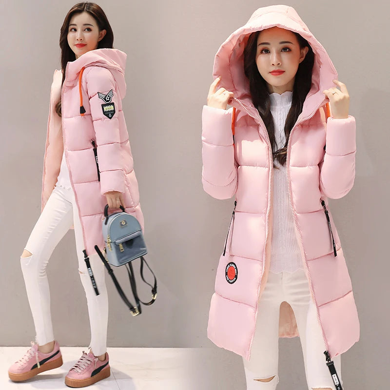 Parka Women 2022 Winter Jacket Women Coat Hooded Outwear Female Parka Thick Cotton Padded Lining Winter Female Basic Coats Z30