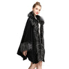 Fake Fur Coat Spring Lady Loose Gray Knitted Shawl Black Cardigan For Women Fashion Fake Fur Bat Sleeve Poncho And Cape Coat