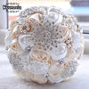 Kyunovia Best Price White Ivory Brooch Bouquet Wedding Bouquet de mariage Wedding Bouquets Pearl Flowers buque de noiva FE29