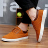 2023 New Fashion Suede Men Flats Shoes Canvas Shoes Male Leather Casual Breathable Shoes Lace-Up Flats For Students Large Size