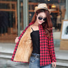 2020 Brand New Winter Warm Women Velvet Thicker Jacket Plaid Shirt Style Coat Female College Style Casual Jacket Outerwear