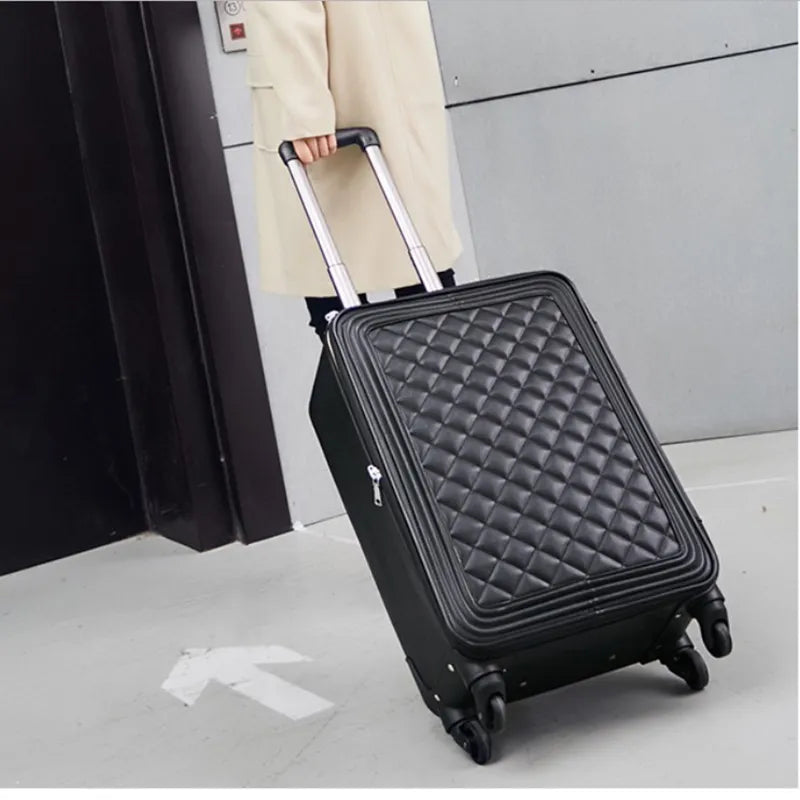 TRAVEL TALE 16"20"24 Inch Famous Luxury Brands Carry On Travel Suitcase PU Leather Vintage Rolling Luggage Set