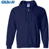 Gildan Brand Cardigan Men's Hoodies Sweatshirt With Zipper Men Clothing Casual Slim Fit Pocket Sweatshirt Hoodies Men Sportswear