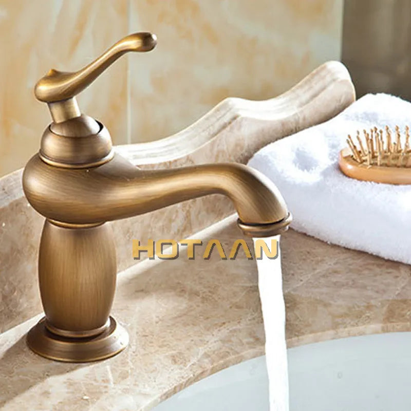 Bathroom Basin Faucet Antique bronze Brass Mixer solid copper Luxury Europe style Tap torneiras para banheiro crane YT-5061