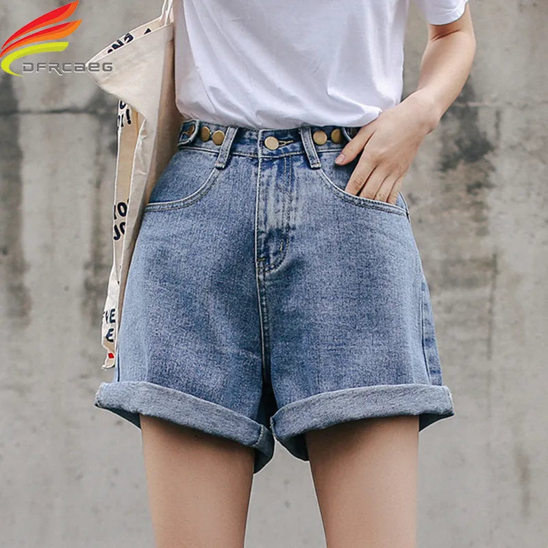 Streetwear High Waist Wide Leg Denim Shorts For Women 2022 New Jean Shorts Women Summer Korean Style Women Loose Short Shorts