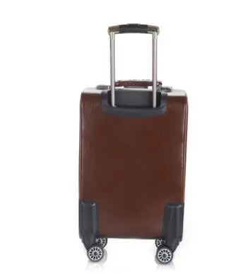 18 Inch 20 Inch Men Spinner suitcase Luggage 24 trolley Suitcase PU Travel Rolling baggage bag On Wheels Travel Wheeled Suitcase