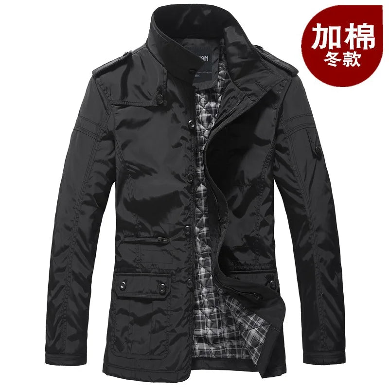 2023 Winter Men Jackets and Coats Leisure Windproof Thick Warm Jacket Men's Long Trench Coat Parka Clothing Drop Shipping