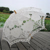 New Sun Umbrella Cotton Embroidery Bridal Umbrella White Ivory Battenburg Lace Parasol Umbrella Decorative umbrella for wedding