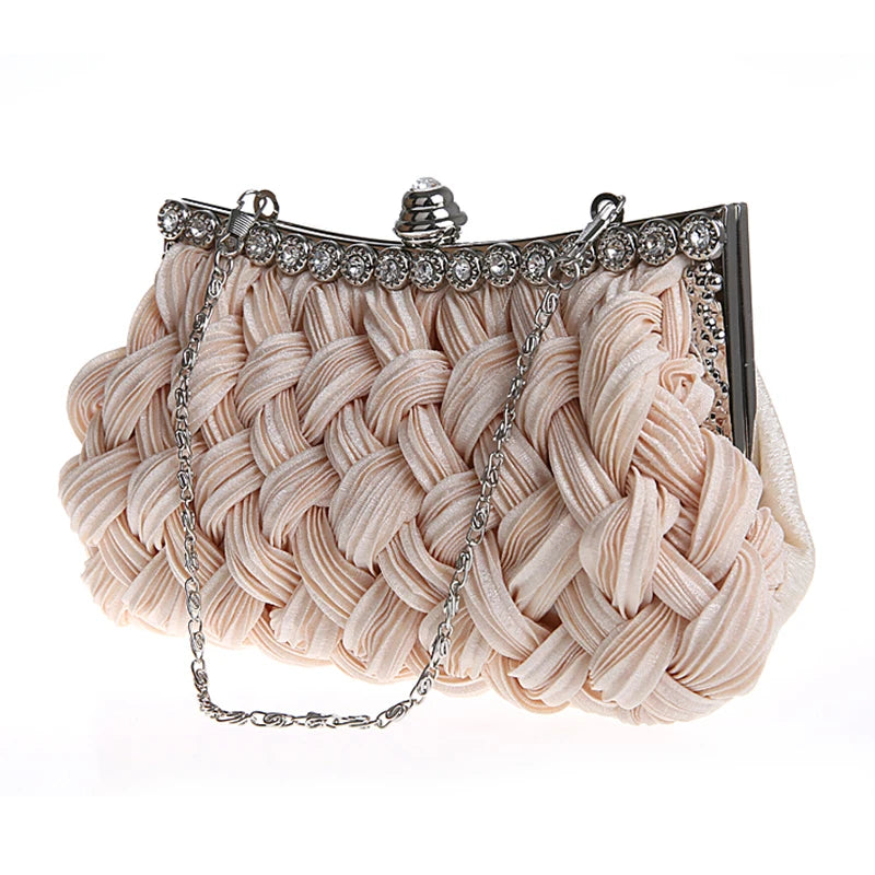 Hot spring Evening bag weave clutch bags woman handbag Silk Elegant Dinner Ladies' Bag Evening Bag High-grade Handbag  EB003