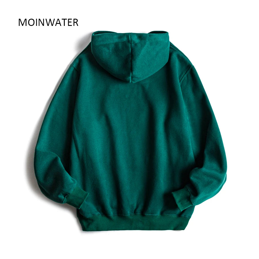 MOINWATER Brand New Women Fleece Hoodies Lady Streetwear Sweatshirt Female White Black Winter Warm Hoodie Outerwear MH2001