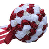 WifeLai-A Ramos De Novia Burgundy Red White Crystal Bridal Bouquet Custom Artificial Flower Bridesmaid Wedding Bouquet W224A-2