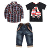 2022 Casual Clothing Sets Boy gentleman suit Toddler Boy Clothing Set 3pcs Coat + long sleeve + pants children boy clothing set