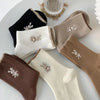 Women Socks 2022 New Fashion Cute Cotton Breathable Socks Japanese Style Cute Rabbit Embroidery Casual Girls Sweet High Quality