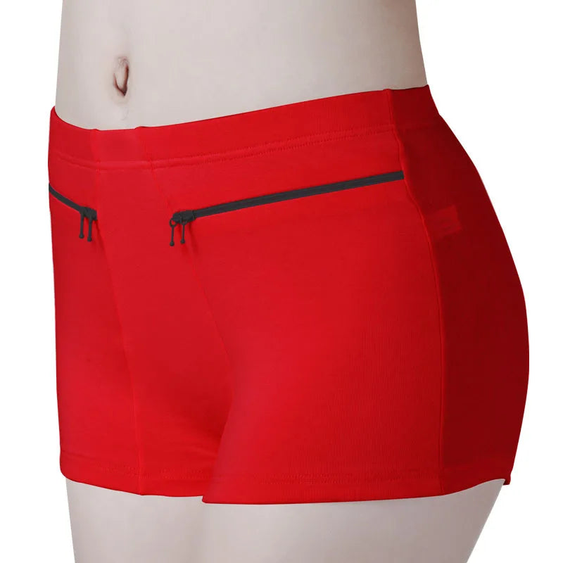 Women Safety Short Pants Soft Solid Shorts Boxer Summer Under Skirt Shorts With Zipper Pockets Femme Underwear Safety Shorts