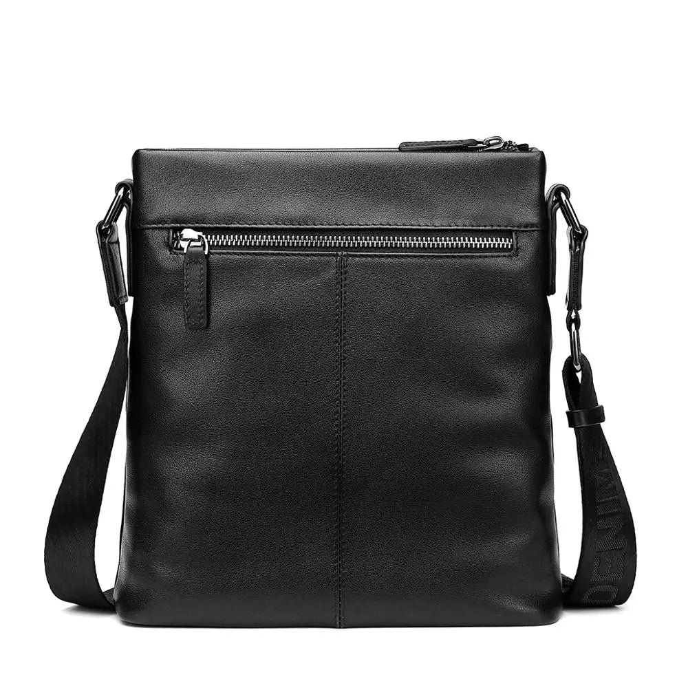 BISON DENIM Soft Genuine Leather Men Shoulder Bag 10.5" Ipad Cowhide Crossbody Bag for Men Casual Work Business Messenger Bag