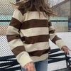 UNUTH Girls Oversize Striped Sweater 2022 Autumn Ladies Vintage Cotton Pullovers Knitwear Women Sweater Fashion Long Sleeve