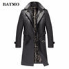 Batmo 2023 new arrival autumn&winter real Leather thicked trench coat men,Leather jacket men,Long Overcoat plus-size S-5XL