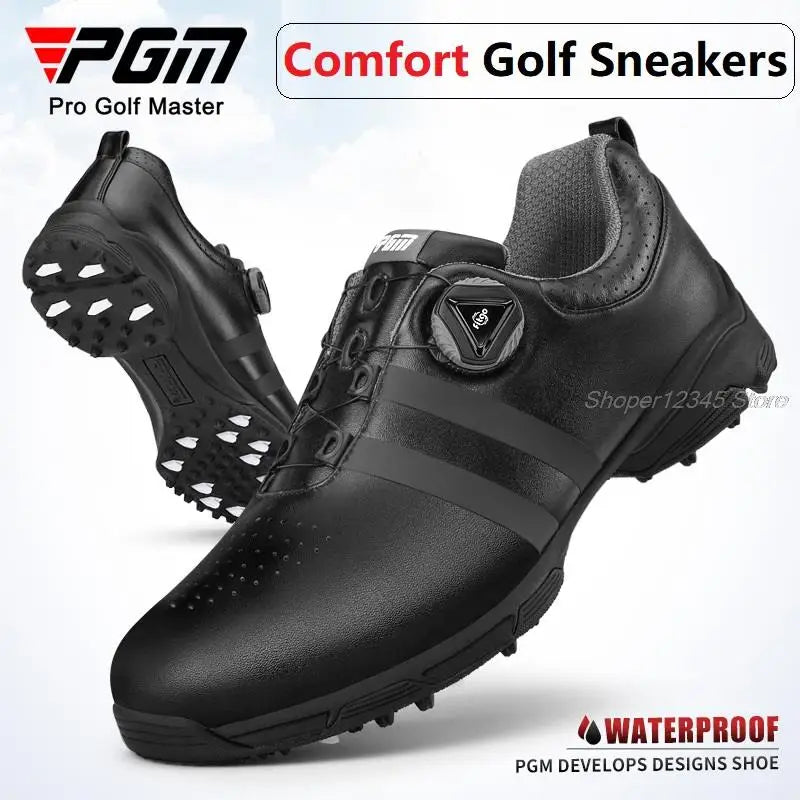 Pgm Training Golf Shoes Men'S Waterproof Golf Shoes Male Rotating Shoelaces Sports Sneakers Man Non-Slip Trainers 3 Styles