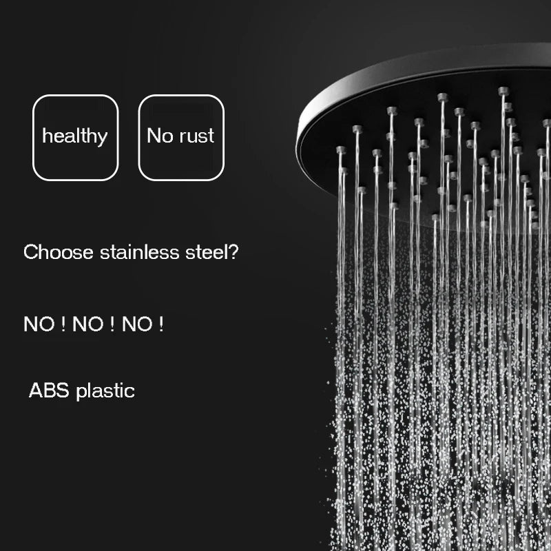 BECOLA matte black shower head bathroom ABS plastic shower faucet fashion BLACK rainfall shower nozzle free shipping