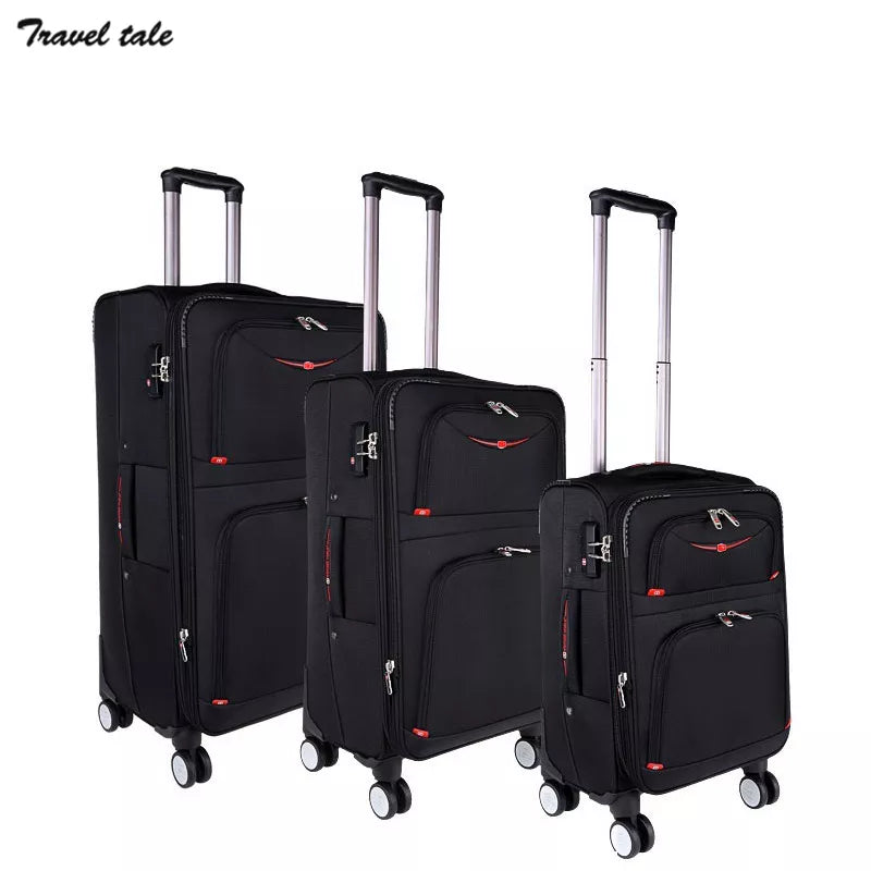 TRAVEL TALE 18"20"24"28" Inch Oxford Waterproof Spinner 32" Large Luggage Trolley Bag 3 Pieces Suitcase Set For Travelling