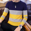 Hot sale men's sweater 2022 Spring Autumn new students South Korean Slim youth striped sweater red and black two colors M-XXL