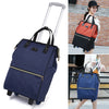 Women Large Capacity Travel Shoulder Tote Bag Spinner Multifunction Rolling Luggage Soft Oxford Lightweight Trolley Bag  XA588F