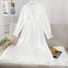 Female Long Nightdress Sexy Hollow Lace Sleepwear Home Dress Palace Style Princess Nightgown Nightwear Casual Satin Loungewear