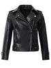 Aelegantmis Casual PU Leather Jacket Women Classic Zipper Short Motorcycle Jackets Lady Autumn Winter Basic Leather Coat Black