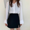 Skirts Women Split Elegant Office Ladies Spring Mujer Faldas Casual Hot Sale A-line Black Hot Sale Design Comfortable Ulzzang