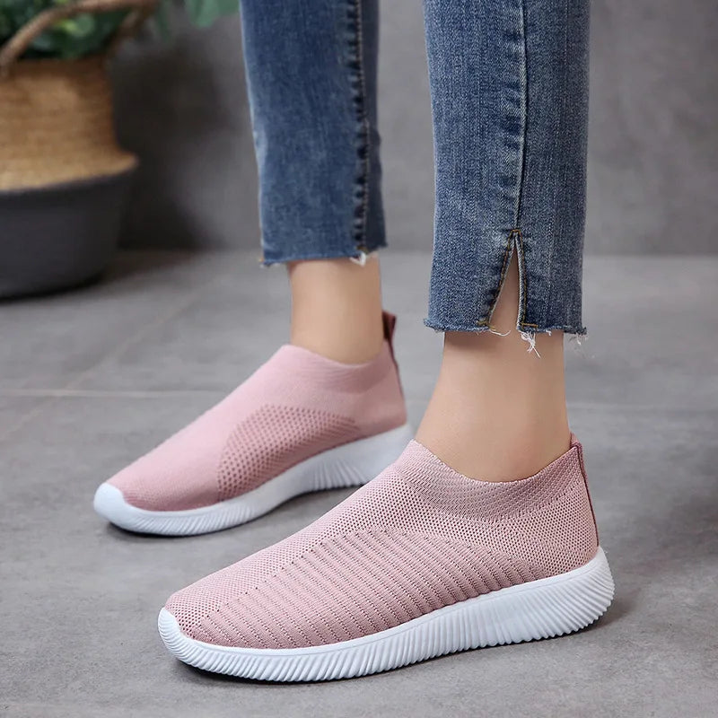 Women's Lightweight Woman Vulcanize Shoes Women's Sports Shoes Sneakers Slip on Casual Shoes White Trainer Socks Sneaker