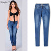 Low Waist Elasticity Skinny Jeans Femme Classic Vintage Bleached Plus Size Push Up Jean Women Fashion Blue Pencil Demin Pants