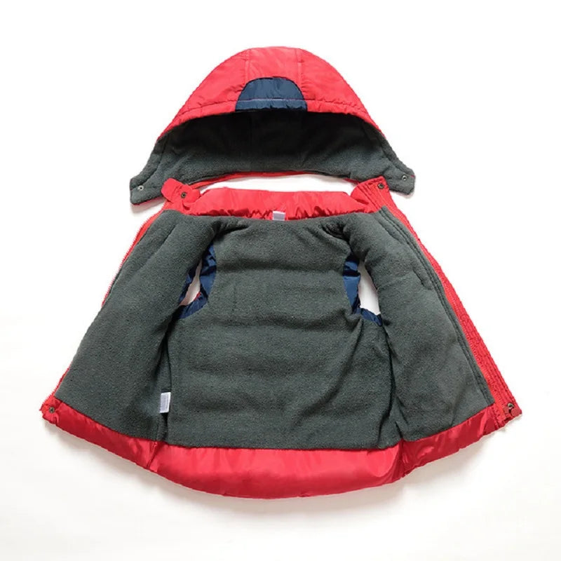 Winter Child Waistcoat Horn Buckle Heavyweight Warm Hooded Fleece Padded Baby Girls Boys Vest Children Outerwear 2-12 Years