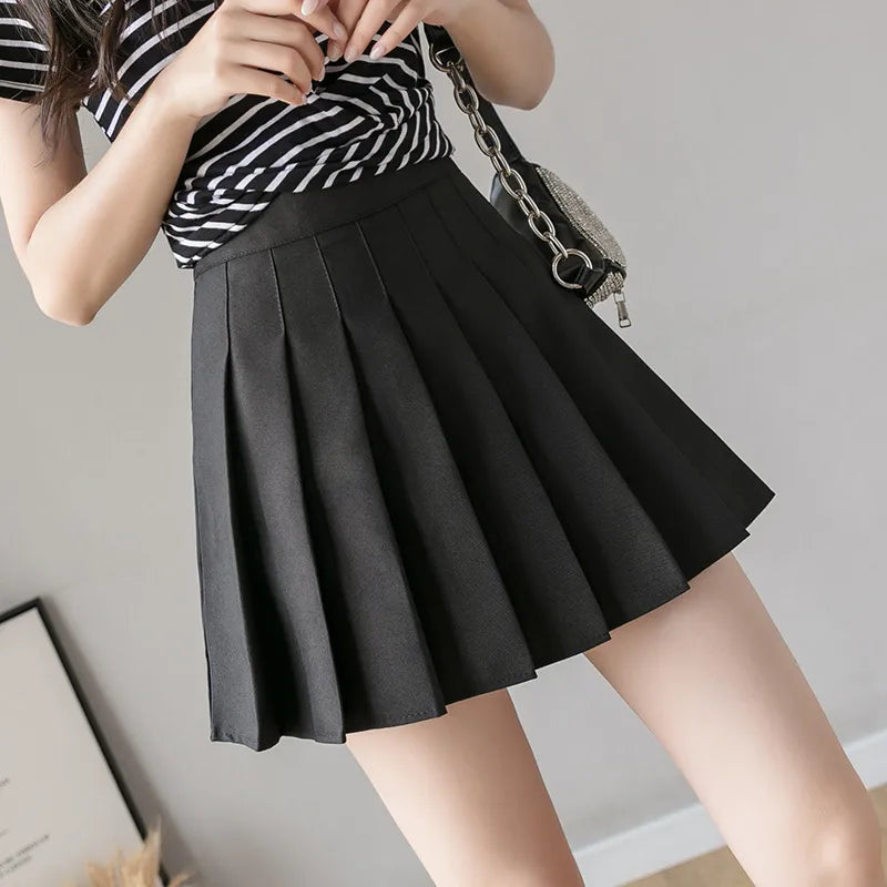 2022 Women&#39;s Skirt Shorts High Waist A-line Student Plaid Pleated Skirts for Women Clothes Dance Mini Girls Skirts Kawaii Faldas