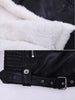 2023 Hot Fashion Women Winter Warm Faux Leather Jackets with Fur Collar Belt Lady Black Pink Motorcycle Biker Outerwear Coats