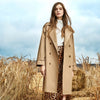 JAZZEVAR 2023 Autumn New Women's Casual Trench Coat Oversize Double Breasted Vintage Washed Outwear Loose Clothing